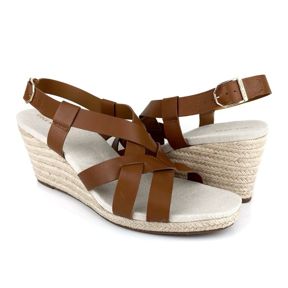 Cole Haan Women's Crystal Slingback Espadrille Wedge Sandals Brown Size 11 - Picture 1 of 11